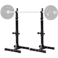 Yaheetech Soporte para Pesas Sentadillas Ajustable Soporte Pesas y Mancuernas Estante Barra Levantamiento Pesas Gimnasio…